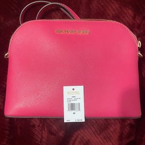 Michael Kors Large Dome Crossbody- Electric Pink.